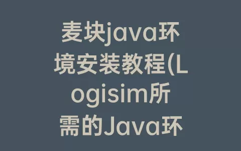 麦块java环境安装教程(logisim所需的java环境安装)